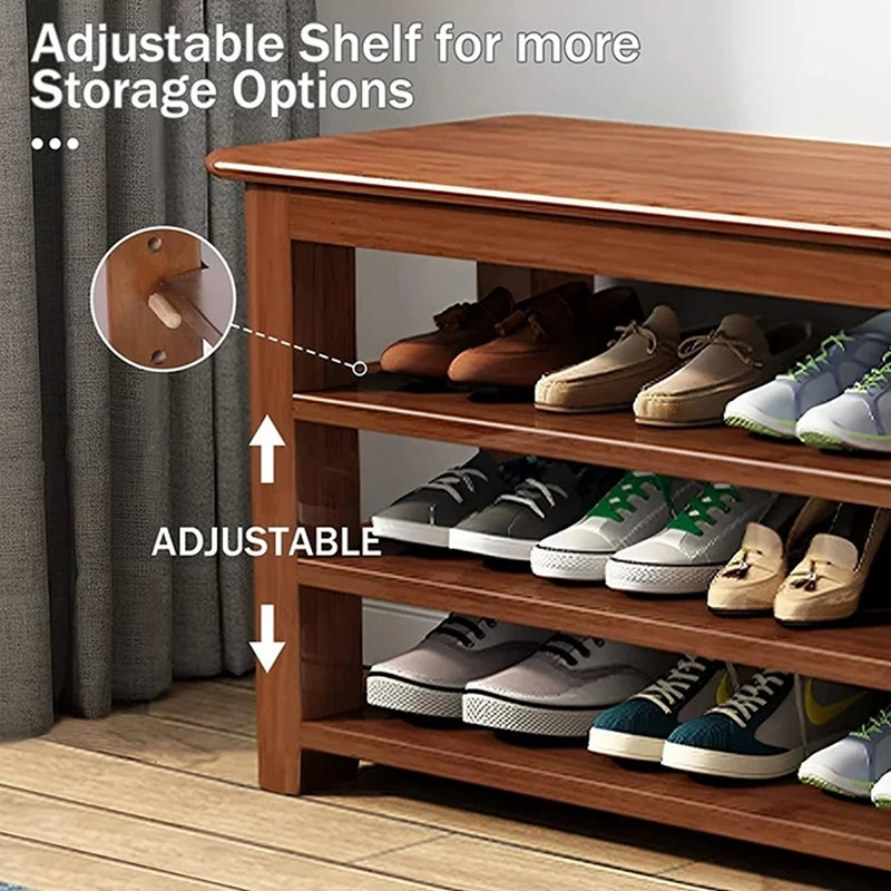 Wildon Home 15 Pair Solid Wood Shoe Storage Bench Reviews Wayfair